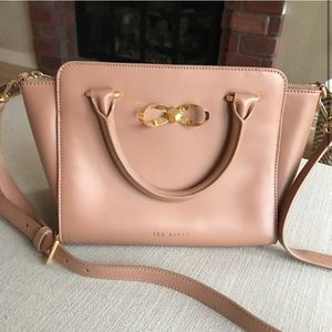 Ted Baker Beige Pailey Bow Satchel with Crossbody Strap